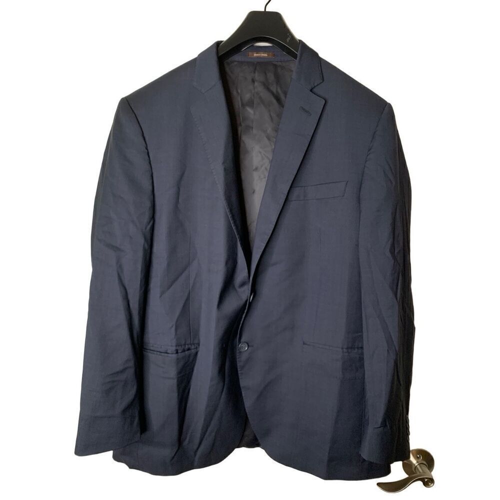 Peter Millar 100% wool blazer suit jacket navy double vented men's size 44R